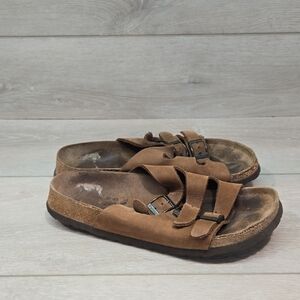 Betula By Birkenstock Women Florida Brown Leather Sandals Shoes Sz 37/6 Narrow